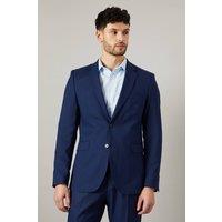 Mens Royal Blue Tailored Fit Sharkskin Suit Jacket - 38S