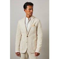 Mens Natural Linen Slim Fit Suit Jacket - 38R