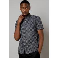 Mens Black Tile Print Short Sleeve Shirt - Xxl