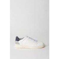 Mens White Casual Leather Trainers - 7