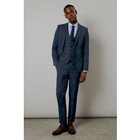 Mens Navy Marl Skinny Fit Suit Trousers - 38R