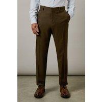 Mens Khaki Tweed Look Tailored Fit Suit Trousers - 30S