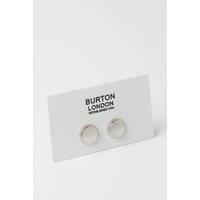 Mens Silver Detail Circle Cufflinks - One Size