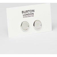 Mens Silver Formal Detailed Cufflinks - One Size