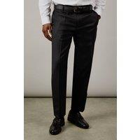 Mens Charcoal Textured Stretch Slim Fit Trousers - 34R