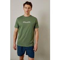 Mens Green Block Print T-Shirt - Xl