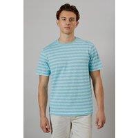 Mens Light Blue Broken Stripe T-Shirt - L