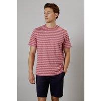 Mens Pink Broken Stripe T-Shirt - L