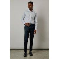 Mens White Print Slim Fit Long Sleeve Shirt - Xl