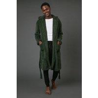 Debenhams Men Green Sherpa Shawl Collar Dressing Gown | Size: X-Large