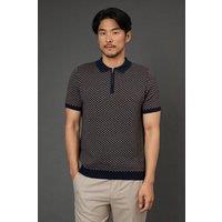 Burton Men Navy Short Sleeve Pattern Polo | Size: 2X-large
