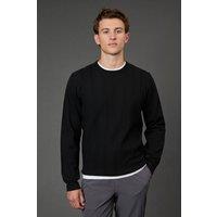 Burton Men Black Cable Crew Neck Jumper | Size: large
