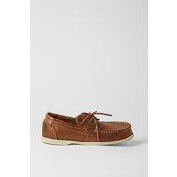 Mens Brown Leather Boat Shoes - 12