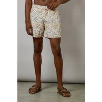 Mens Cream Sunrise Camo Print Swim Shorts - L