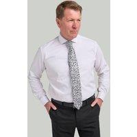 Double TWO Men White Cutaway Collar Cotton Double Cuff Shirt | Size: 21 in