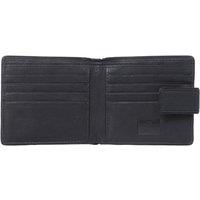 Savile Row Company London Men Leather Classic Tab Wallet in Black