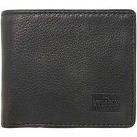 Savile Row Company London Men Leather Billfold Wallet with Coin Pouch in Black