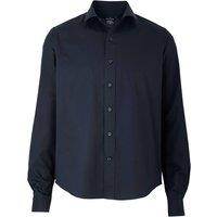 Savile Row Company London Men Slim Fit Cotton Twill Shorter Length Casual Shirt in Navy | Size: Small