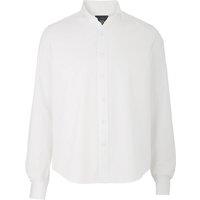 Savile Row Company London Men Slim Fit Cotton Twill Shorter Length Casual Shirt in White | Size: X-Large