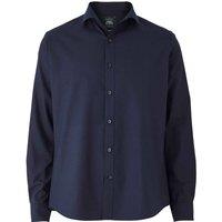 Savile Row Company London Men Slim Fit Cotton Oxford Casual Shirt in Navy | Size: Medium