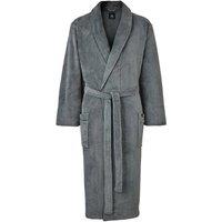 Savile Row Company London Men Supersoft Fleece Dressing Gown With Piping in Grey | Size: large