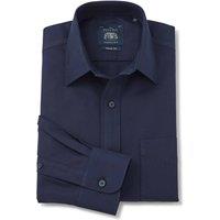 Savile Row Company London Men Navy Classic Fit Cotton Twill Non Iron Single Cuff Formal Shirt