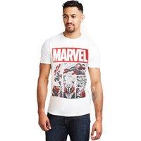 Marvel Men Heroes Comics Cotton T-Shirt in White | Size: X-Large
