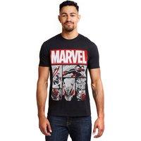 Marvel Men Heroes Comics Cotton T-Shirt in Black | Size: X-Large