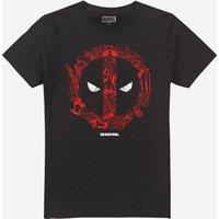 Men Marvel Deadpool Doodle Logo Mens T-Shirt Black | Size: Medium