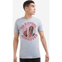 Men Marvel Deadpool Approved Mens T-Shirt Grey | Size: large