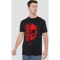Marvel Men DEADPOOL GRAFFITI PORTRAIT T-Shirt, Black | Size: Medium