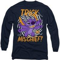 Disney Lilo Stitch Trick or Mischief Long Sleeve T-Shirt, Navy | Size: Small