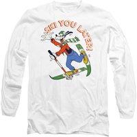 Disney Mickey Mouse Friends Ski You Later Goofy Long Sleeve T-Shirt, White | Size: 2X-large