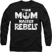 Star Wars Mother's Day Mom Raises Rebels Long Sleeve T-Shirt, Black | Size: X-Large