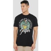 Disney Mickey & Friends Greatest Golfer Goofy Dad T-Shirt, Black | Size: large
