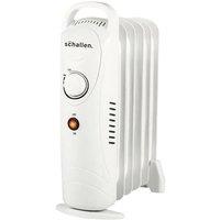 Schallen Portable Electric Slim Oil Filled Radiator Heater with Adjustable Temperature Thermostat in White