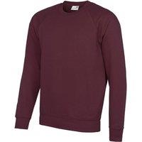 AWDis Men Academy Crew Neck Raglan Sweatshirt in Burgundy | Size: Medium