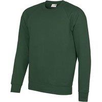 AWDis Men Academy Crew Neck Raglan Sweatshirt in Green | Size: Small