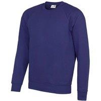 AWDis Men Academy Crew Neck Raglan Sweatshirt in Purple | Size: Small
