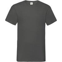 Fruit of the Loom Men Valueweight V-Neck, Short Sleeve T-Shirt in Mid Grey | Size: Small