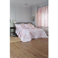 The Lyndon Company Toile De Jouy Decorative Pencil Pleat Curtains in Pink | Size: 137cm width x 168cm drop