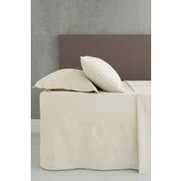 Catherine Lansfield 'Easy Iron Percale' Combed Polycotton 25cm Depth Sheet in Cream | Size: Super King Fitted