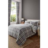 Catherine Lansfield 'Kelso Check' Reversible Duvet Cover Set in Grey | Size: Single