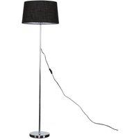 ValueLights Charlie Silver Floor Lamp Black Shade