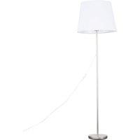 ValueLights Charlie Modern Stem Brushed Chrome Floor Lamp in Metallic Silver