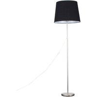 ValueLights Charlie Modern Stem Brushed Chrome Floor Lamp in Metallic Silver