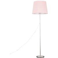 ValueLights Charlie Modern Stem Brushed Chrome Floor Lamp in Metallic Silver