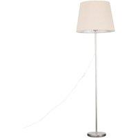 ValueLights Charlie Modern Stem Brushed Chrome Floor Lamp in Metallic Silver