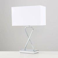 ValueLights Kuros Pair of Silver Table Lamp
