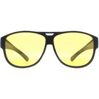 montana Men Aviator Matte Black Yellow Polarized FO6 Fit Over Glasses Night Driving Sunglasses